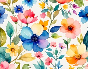 Water Color Flower Pattern
