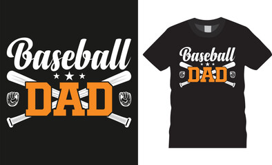 Baseball dad, Baseball typography vector t-shirt design.
