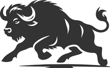 Vector silhouette of buffalo