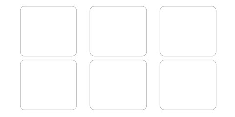 Square shape of paper banner. Set of vector origami banners with shadow. Square 4 sided geometric shape line art vector icon for apps and websites. Round Squares.