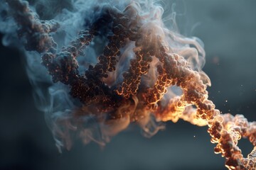 A creative artistic representation of a glowing dna strand, perfect for scientific and healthcare concepts.