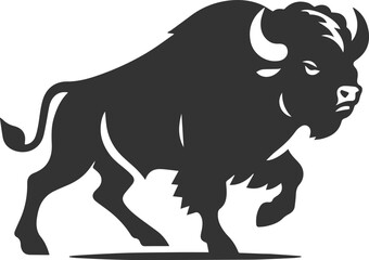 Vector silhouette of buffalo