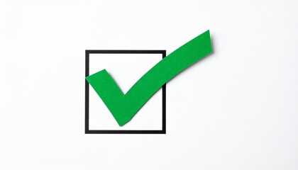 A green check mark inside a square box on a white background, symbolizing approval, completion, or selection.