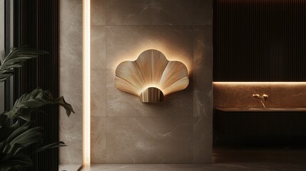 Modern,  elegant wall sconce.  Warm,  minimalist design