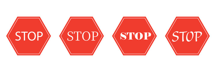 Red stop sign on white background. flat style. red stop sign for your web site design, logo, app, UI. stop traffic symbol. traffic regulatory warning stop symbol. Vector Illustration . EPS 10 . 
