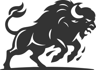 Vector silhouette of buffalo