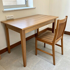 wooden table and chairs