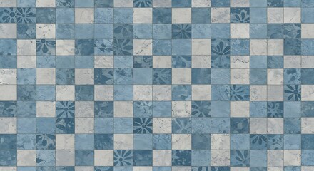 Quiet Blue Mosaic AI Generated