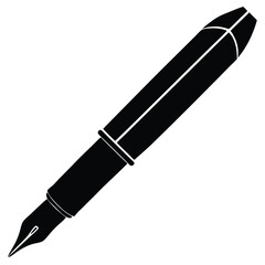 Isolated Black Vector writer using elements fountain pen With White Background