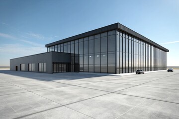 Modern Glass and Steel Commercial Building Design