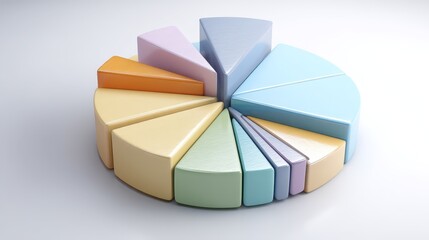 Fototapeta premium Comprehensive data visualization, colorful pie chart representing key performance indicators and market segmentation