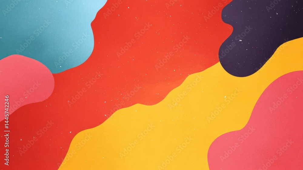 Poster abstract background with a colorful and fluid design. the background is divided into three sections,