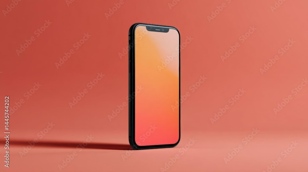 Poster 3d rendering of an smartphone x. the phone is shown in a side view, with the front facing towards th