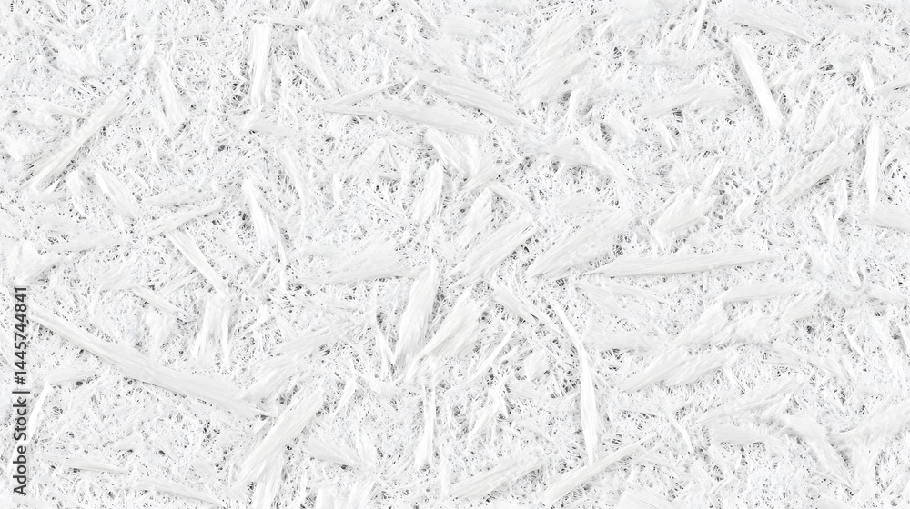 Poster close-up view of a white particleboard surface texture.