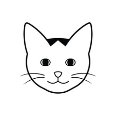 Obraz premium Clean Cat Face Icon Minimal Design