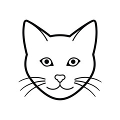 Obraz premium cat face silhouette vector icon minimal cute 13