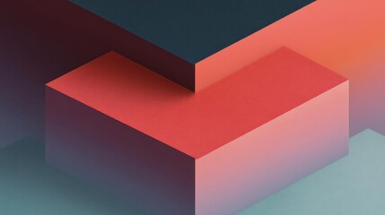 Abstract geometric design with a combination of different colors. the background is divided into three sections, each with a different color - red, orange, and blue.