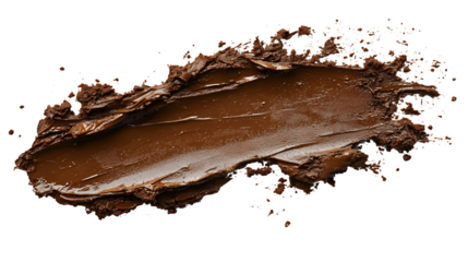 Top View Stained Mud on Transparent Background Isolated for Design Projects