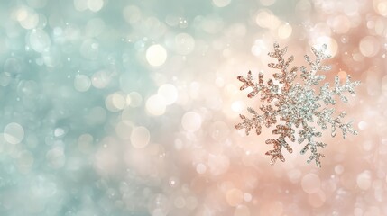 Magnificent snowflake closeup, winter wonderland frozen in time on vibrant blue backdrop