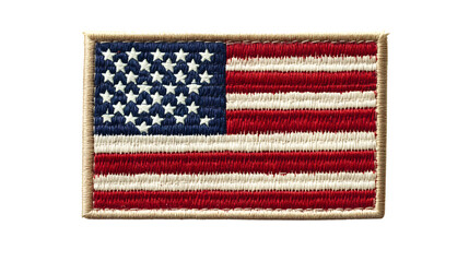 American Flag Military Patch on Transparent Background