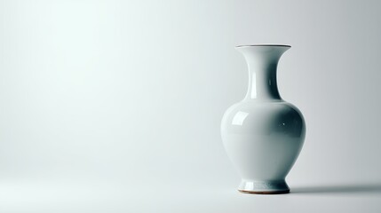 Elegant white vase on a table, minimalist home decor centerpiece