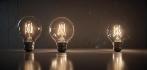 Side-by-side bulbs, reflections highlight energy contrast ,  lighting,  house