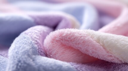 Closeup of a teddy bear on soft blanket, picture of comfort and warmth adorable
