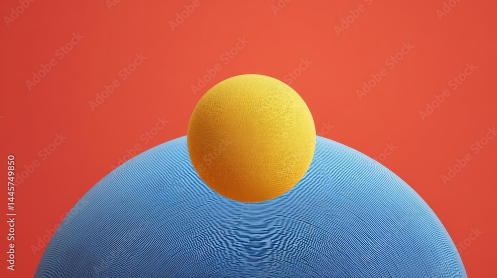 Aufkleber digital illustration of a blue sphere with a yellow sphere in the center. the sphere is spherical an