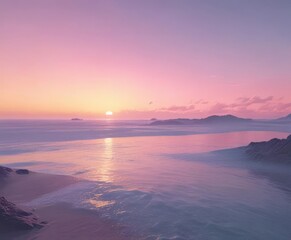 Obraz premium Fuzzy pastel sunset, pink, blue, yellow gradient , yellow, background, web