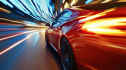 Motion blur depicting fast driving. -