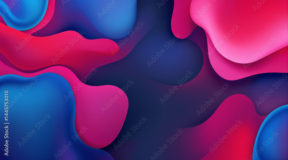 Poster abstract fluidic swirls: vibrant abstract composition featuring fluid, swirling shapes in dynamic mo