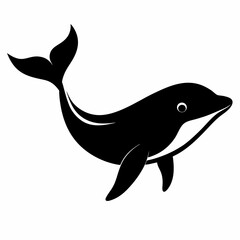 Black Whale Shape Vector Graphic