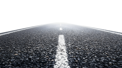 Straight Asphalt Road Isolated on Transparent Background for Graphic Design Projects