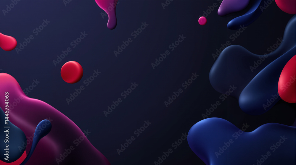 Poster abstract fluidic swirls: vibrant abstract composition featuring fluid, swirling shapes in dynamic mo
