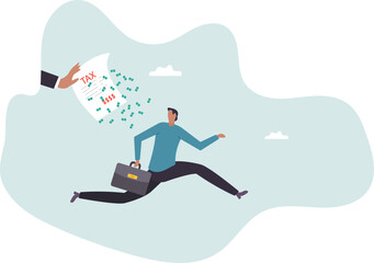 Tax evasion, illegal hide revenue and avoid paying government tax, fraud and money laundering or financial crime .character for design.