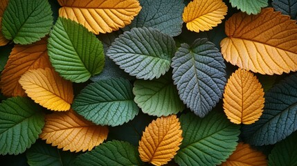 Fototapeta premium Autumnal foliage, vibrant leaves in various shades of autumn