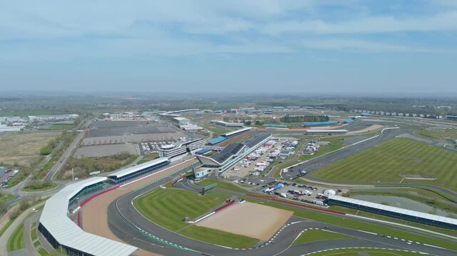 Aerial view of Silverstone Circuit. UK