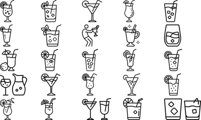 Drink Icons Set – Stylish Beverage Illustrations