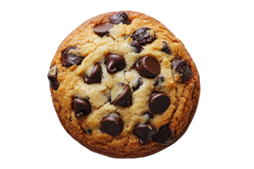 A delicious chocolate chip cookie baked to perfection golden brown crust rich chocolate chips sweet