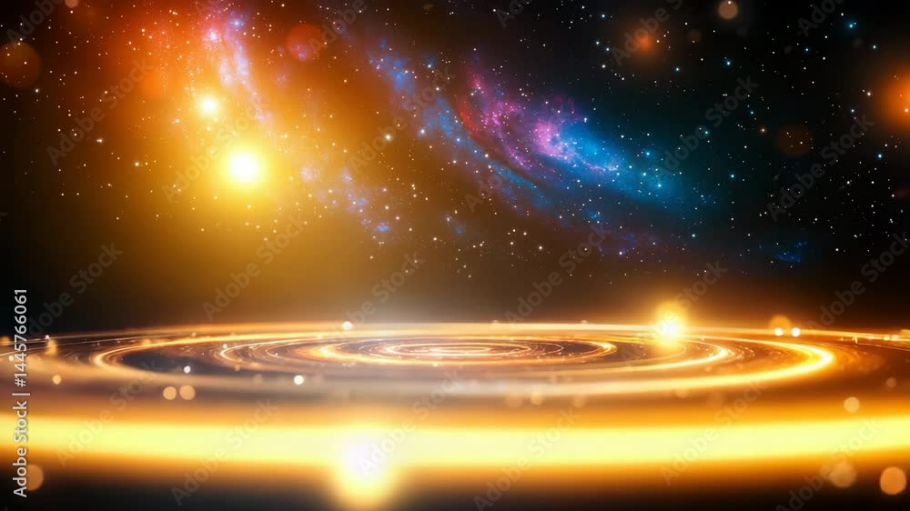 Poster cosmic swirl of colors and light in an abstract space scene