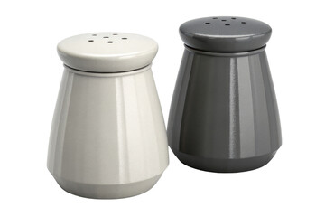 Ceramic salt and pepper shakers in white and black colors with glossy finish, perfect for adding classic touch to any dining table setting