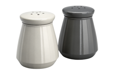 Ceramic salt and pepper shakers in white and black colors with glossy finish, perfect for adding classic touch to any dining table setting