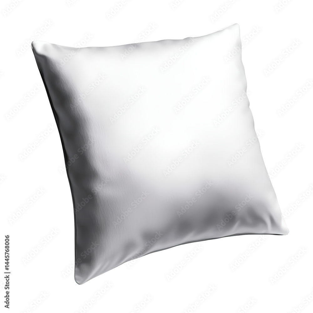 Poster close-up of a smooth white satin pillow detailed fabric texture with shiny surface and soft appearan
