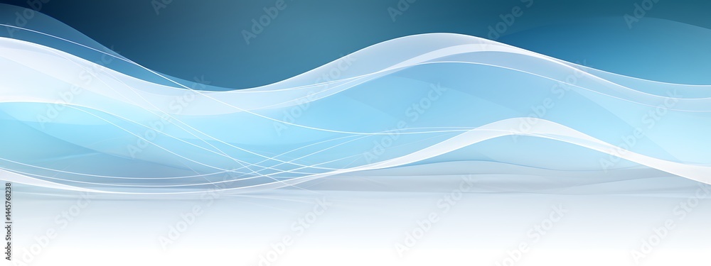 Poster abstract blue waves background with elegant gradient effect and smooth lines for modern design proje