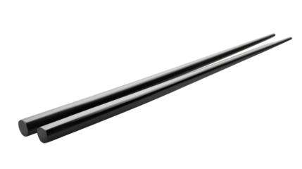 Elegant Black Chopsticks Isolated on White Background for Fine Dining Cuisine