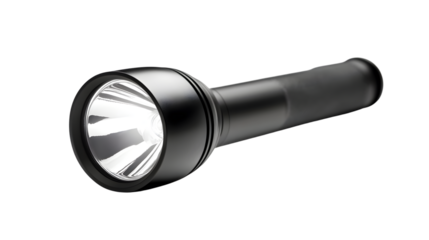 Professional Bright Flashlight Isolated on White Background for Illumination Projects