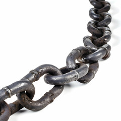 Fototapeta premium Heavy Metal Chain Link Close Up with Industrial Background Detail