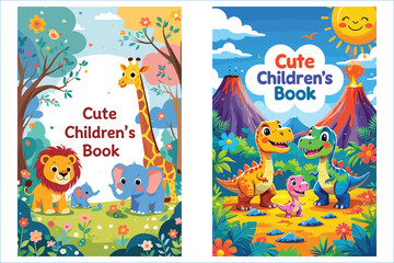 Cute Cartoon Illustrations For Childrens Books With Animals And Dinosaurs
