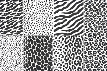 Black and white seamless leopard pattern