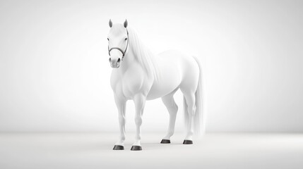 White horse in studio setting